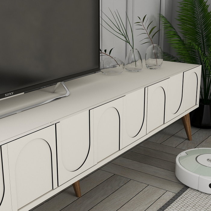 Hanah Home Lyon 44 Mueble para TV Crema y Nogal Hanah Home Lyon 44 Mueble para TV Crema y Nogal
